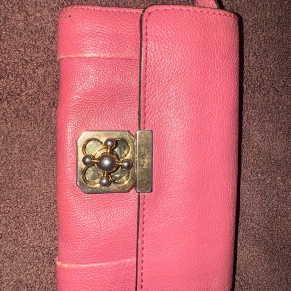 Chloe Handbags - Vintage Chloe Pink Leather wallet with rare turn lock closure. EUC